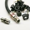 105ft BLACK TRI-SHIELD DIRECT BURIAL UNDERGROUND RG-11 COAXIAL CABLE 14AWG 75 Ohm GEL BRAIDED WEATHER SEAL BRASS CONNECTORS BARREL AND 10 NAIL CLIPS INCLUDED ASSEMBLED IN USA by PHAT SATELLITE INTL