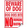Beware of Dog Dog Does Bite No Trespassing Soliciting Label Decal Sticker Sticks to Any Surface view 1