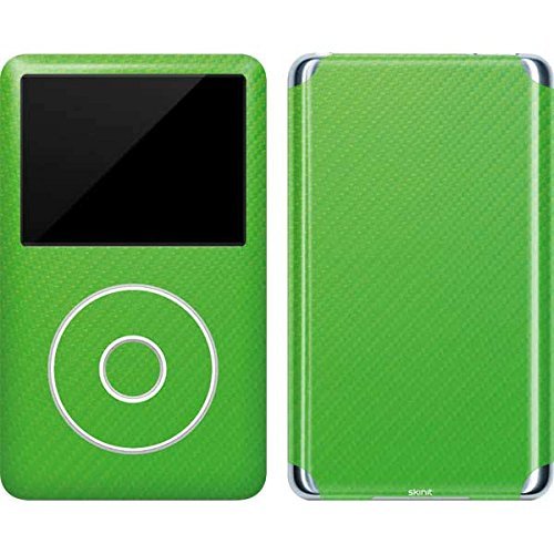 Skinit Decal MP3 Player Skin Compatible with iPod Classic (6th Gen) 80GB - Green Carbon Fiber Specialty Texture Material Design