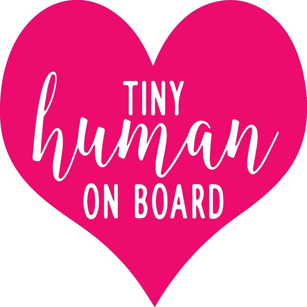 Angdest Tiny Human On Board (Pink) (Set of 2) Premium Waterproof Vinyl Decal Stickers for Laptop Phone Accessory Helmet Car Window Bumper Mug Tuber Cup Door Wall Decoration