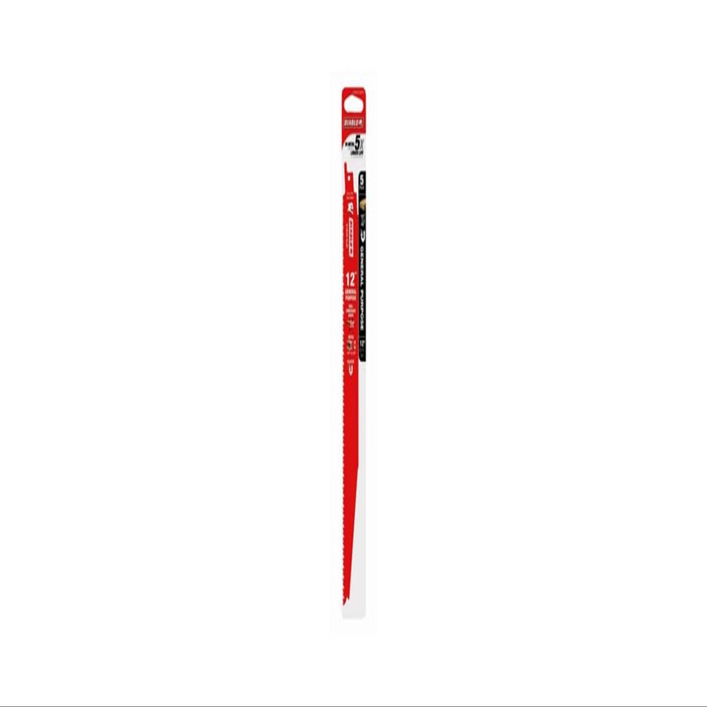 Diablo Bi-Metal Reciprocating Blades with Perma-Shield Coating for General Purpose Cuts - 12" Length, Variable Tooth Design, 8/14 TPI, 5-Pack - DS1214BGP5