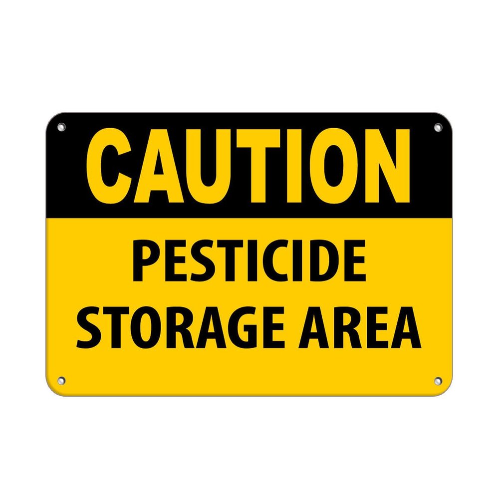 Caution Pesticide Storage Area Label Decal Sticker Sticks to Any Surface 10x7