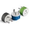 OREI India, Nepal, Maldives Power Plug Adapter with 2 USA Inputs - Travel 3 Pack - Type D (US-10) Safe Grounded Use with Cell Phones, Laptop, Camera Chargers, CPAP, and More view 1