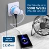 OREI India, Nepal, Maldives Power Plug Adapter with 2 USA Inputs - Travel 3 Pack - Type D (US-10) Safe Grounded Use with Cell Phones, Laptop, Camera Chargers, CPAP, and More view 3
