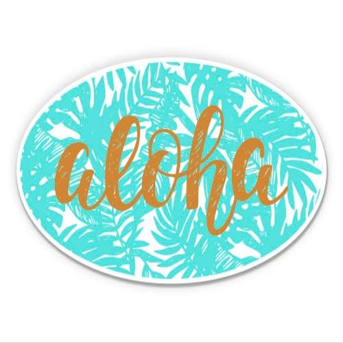 Aloha Tropical - 5" Vinyl Sticker - for Car Laptop I-Pad - Waterproof Decal