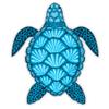 Blue Sea Turtle - 12" Vinyl Sticker Waterproof Decal view 1