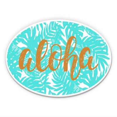 Aloha Tropical - 8" Vinyl Sticker - for Car Laptop I-Pad - Waterproof Decal
