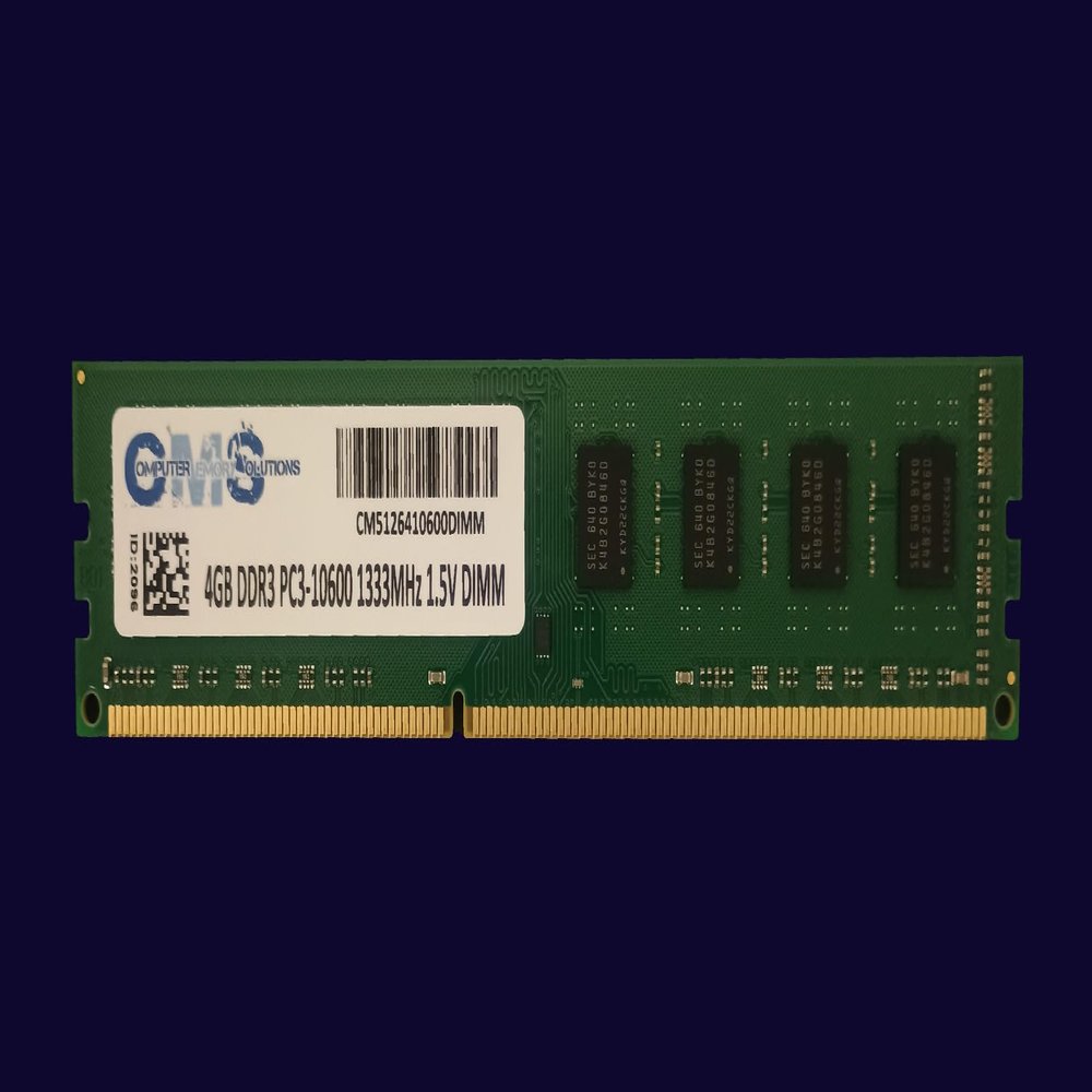 CMS 4GB (1X4GB) DDR3 10600 1333MHZ Non ECC DIMM Memory Ram Compatible with Gigabyte GA-EP43T-UD3L (rev. 1.3) Motherboard - A70