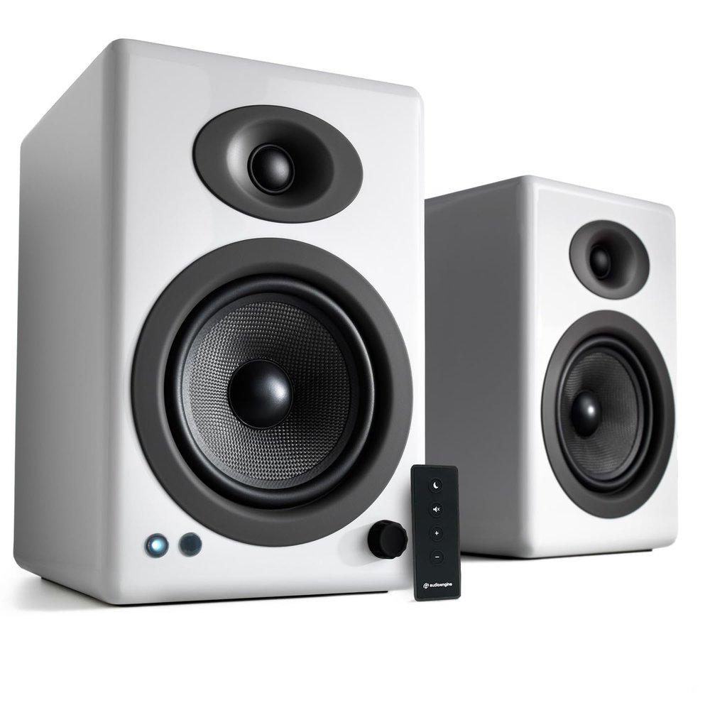 Audioengine A5+ Wireless Bluetooth Bookshelf Speakers - Premium 150W Stereo Speakers for Music, Gaming, Turntables, Home Theater Systems - Powerful Studio Monitors
