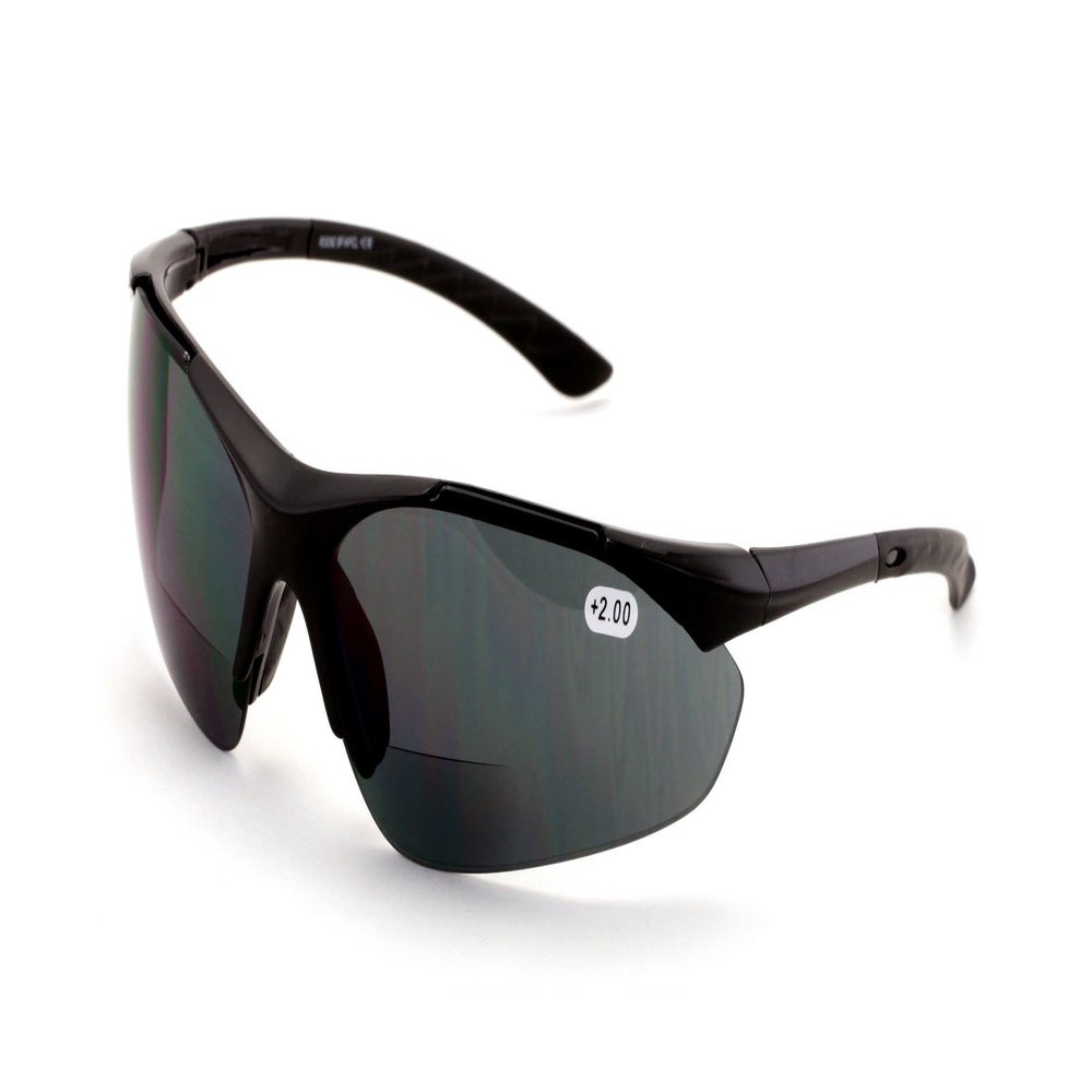 V.W.E. Bifocal High Performance SunGlasses Bifocal - Sun Reader - Clear Lightweight - Half Rimless (Black, 1.00)