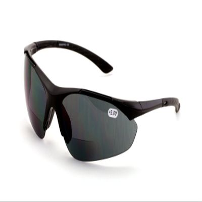 V.W.E. Bifocal High Performance SunGlasses Bifocal - Sun Reader - Clear Lightweight - Half Rimless (Black, 2.50)