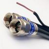 55ft SOLID COPPER RG6 DIRECT BURIAL UNDERGROUND 18AWG 75 Ohms COAXIAL CABLE WITH 17AWG MESSENGER GROUND WEATHER SEAL CONNECTORS BARREL & 10 NAIL CLIPS INCLUDED Assembled in USA by PHAT SATELLITE INTL view 2