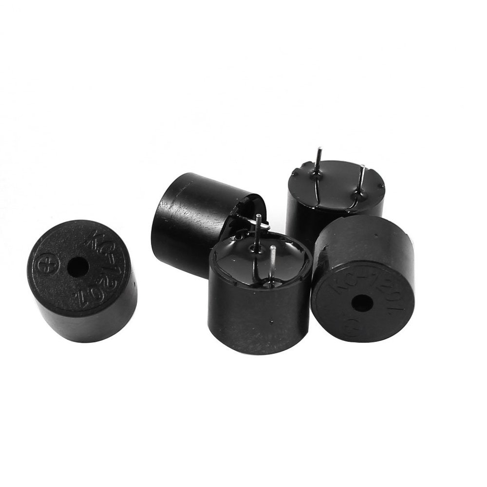 Aexit 5pcs DC Security & Surveillance 1.5V 30mA 2 Terminal Cylinder Industrial Electronic Electromagnetic Continuous Sound Passive Buzzer Horns & Sirens Black 12x9.5mm
