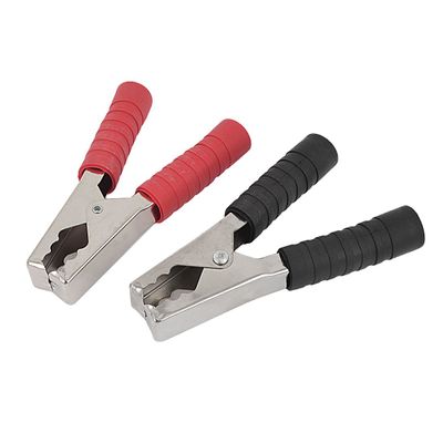 Aexit 2 PCS Electrical Testing 135mm Long Battery Test Alligator Clip Red Voltage Testers Black 300A