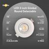 Goodlite G-19845 2.75 Inch LED Round Luminaire 8w 650 Lumens (75W Eqv) with Junction Box, 40 360 Rotatable Eyeball and 30 Tilt, Warm White view 3