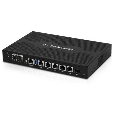 Ubiquiti Spain Networks Edge - Router (Gigabit Ethernet, 10/100/1000Base-T(X) 10,100,1000 MBit/s, 3,4 Mbps, 6 Gbit/s, 3.0 (3.1 Gen 1)) Negro (ER-6P)