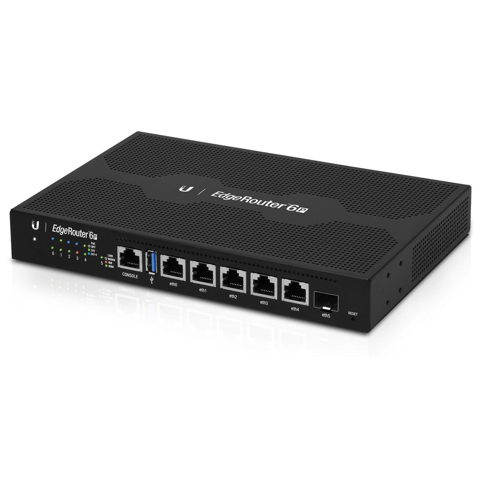 Ubiquiti Spain Networks Edge - Router (Gigabit Ethernet, 10/100/1000Base-T(X) 10,100,1000 MBit/s, 3,4 Mbps, 6 Gbit/s, 3.0 (3.1 Gen 1)) Negro (ER-6P)