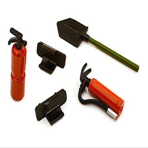 Integy Realistic 1/10 Scale Fire Extinguishers & Shovel Set for Off-Road