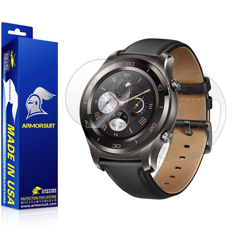 ArmorSuit 2 Pack Full Body Clear Skin + Screen Protector for Huawei Watch 2 Classic MilitaryShield HD Clear Anti Bubble Film - Made in USA