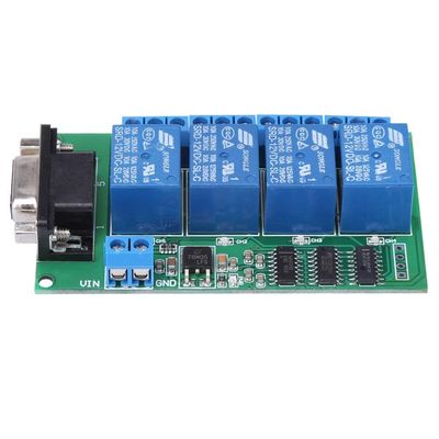 12V 4 Channel Relay Board with RS232 DB9 Interface for Remote Control