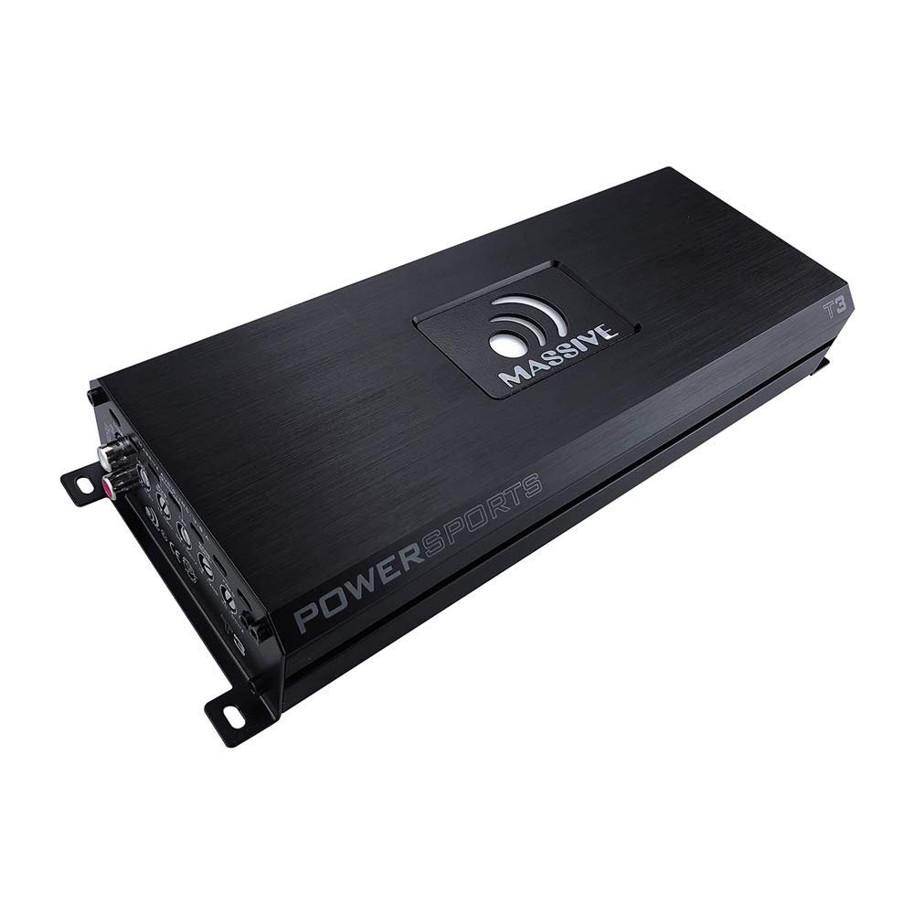 Massive Audio T3 Marine 1-Ohm Mono Block Amplifier | 1400W RMS Waterproof Marine Amp, Compact Class D Power for Boats, UTV, ATV & Outdoor Systems