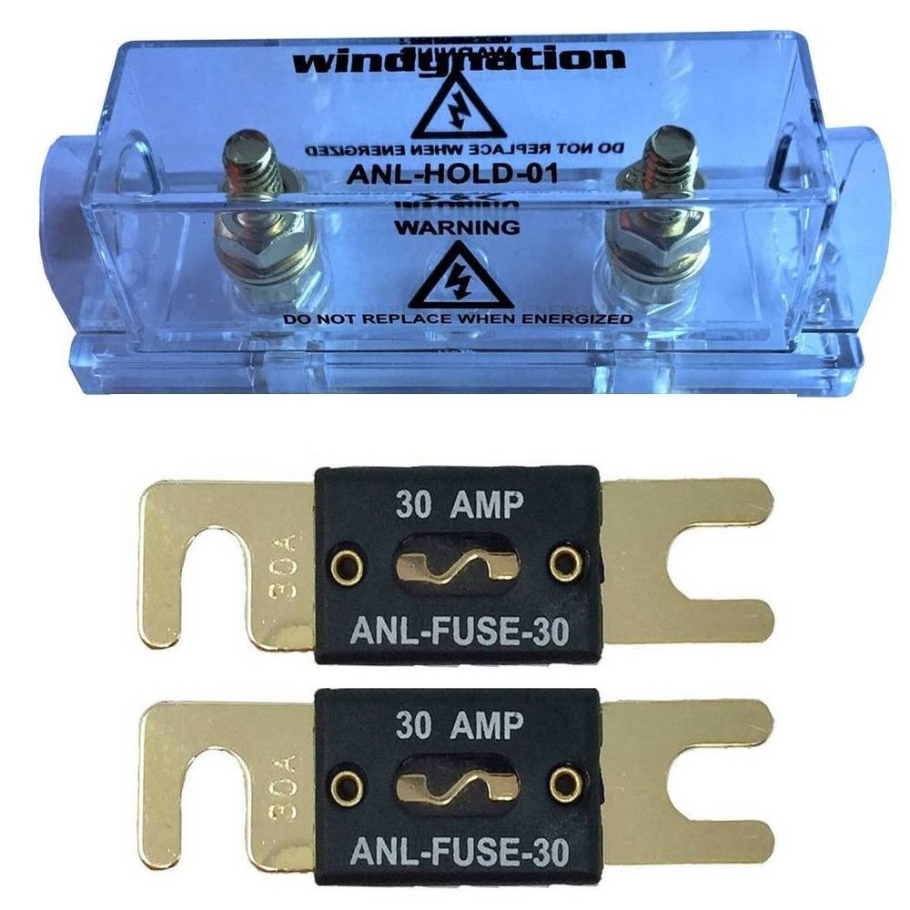 WindyNation ANL Fuse Holder + Fuse (2pcs 30A)