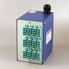 DINSpace Compact Fiber Optic Patch Panel, 12ea. LC/LC OM3/OM3 Multimode Quad Fiber Adapters, Blue Steel, Water Resistant, Includes Splice Tray view 1