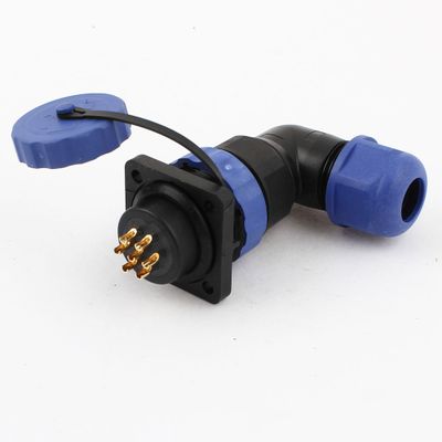 Aexit SD20 7 Pin Square Elbow Waterproof Aviation Connector Socket IP68 (9438e74783876689c2e346cbf6bc784d)