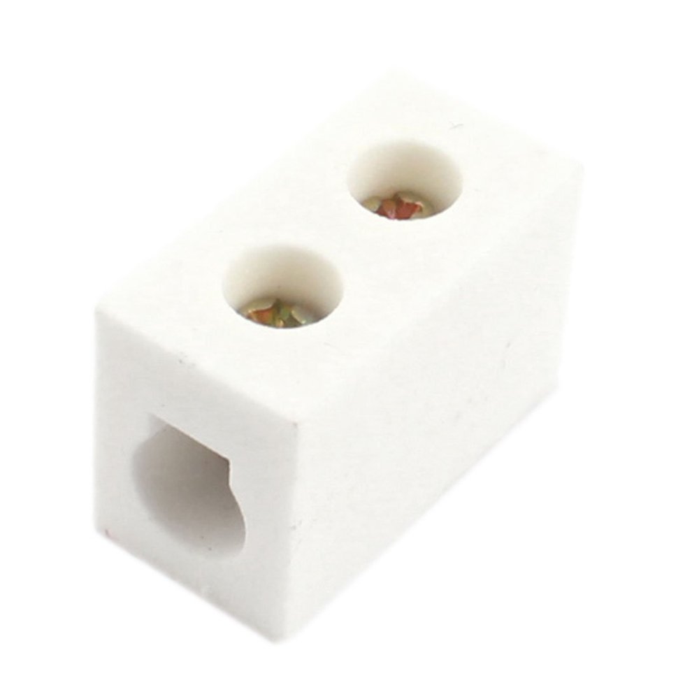 Aexit Connector Porcelain Audio & Video Accessories Ceramic Terminal Block 1 Way 2 Hole AC Connectors & Adapters 250V 600C