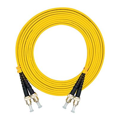 Jeirdus 15Meters 49ft ST to ST Duplex 9/125 Single-Mode Fiber Optic Cable Jumper Optical Patch Cord ST-ST