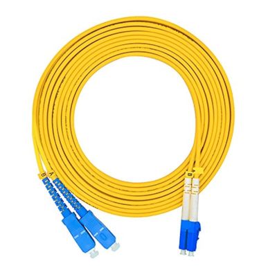 Jeirdus 15Meters 49ft LC to SC Duplex 9/125 Single-Mode Fiber Optic Cable Jumper Optical Patch Cord LC-SC