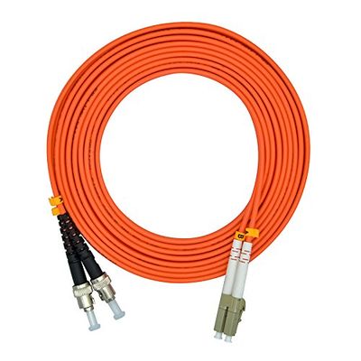 Jeirdus 30Meters 100ft LC to ST Duplex 50/125 OM2 Multimode Fiber Optic Cable Jumper Optical Patch Cord LC-ST