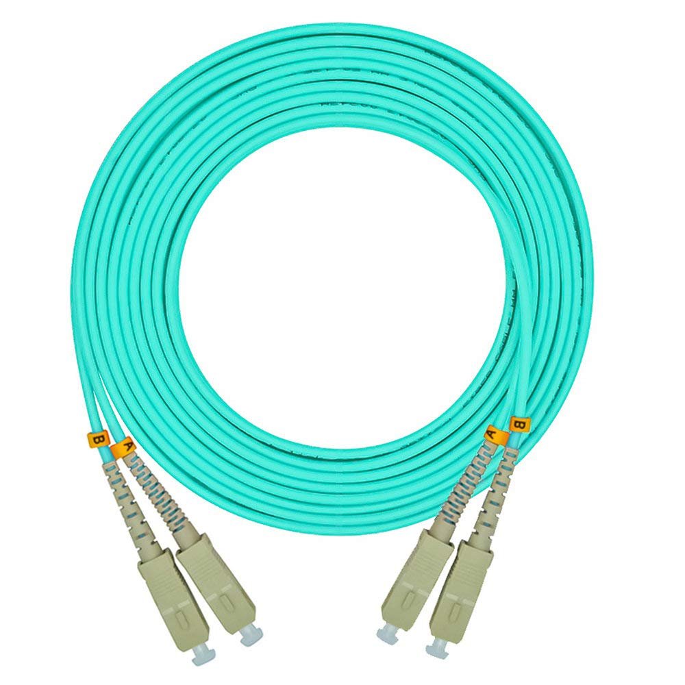 Jeirdus 30Meters 100ft Duplex 50/125 10G OM3 Multi-Mode Fiber Optic Cable Jumper Optical Patch Cord SC-SC