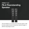 ELAC Debut 2.0 F6.2 Floorstanding Speaker, Black (Each) - 1 Cloth Dome Tweeter & Triple 6.5 Aramid Fiber Woofers - 3-Way Bass Reflex - Up to 35,000 Hz Response view 2