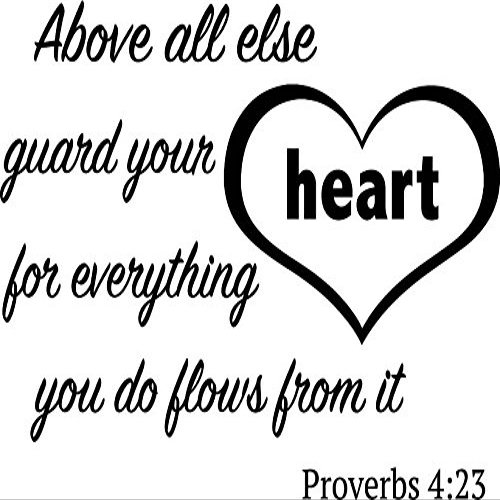Newclew Above All Else, Guard Your Heart, for Everything You do Flows from it. - Proverbs 4:23 Wall Art Sayings Sticker Dcor Decal Prayer Church Jesus Pray ((M) 22'' x 16'')