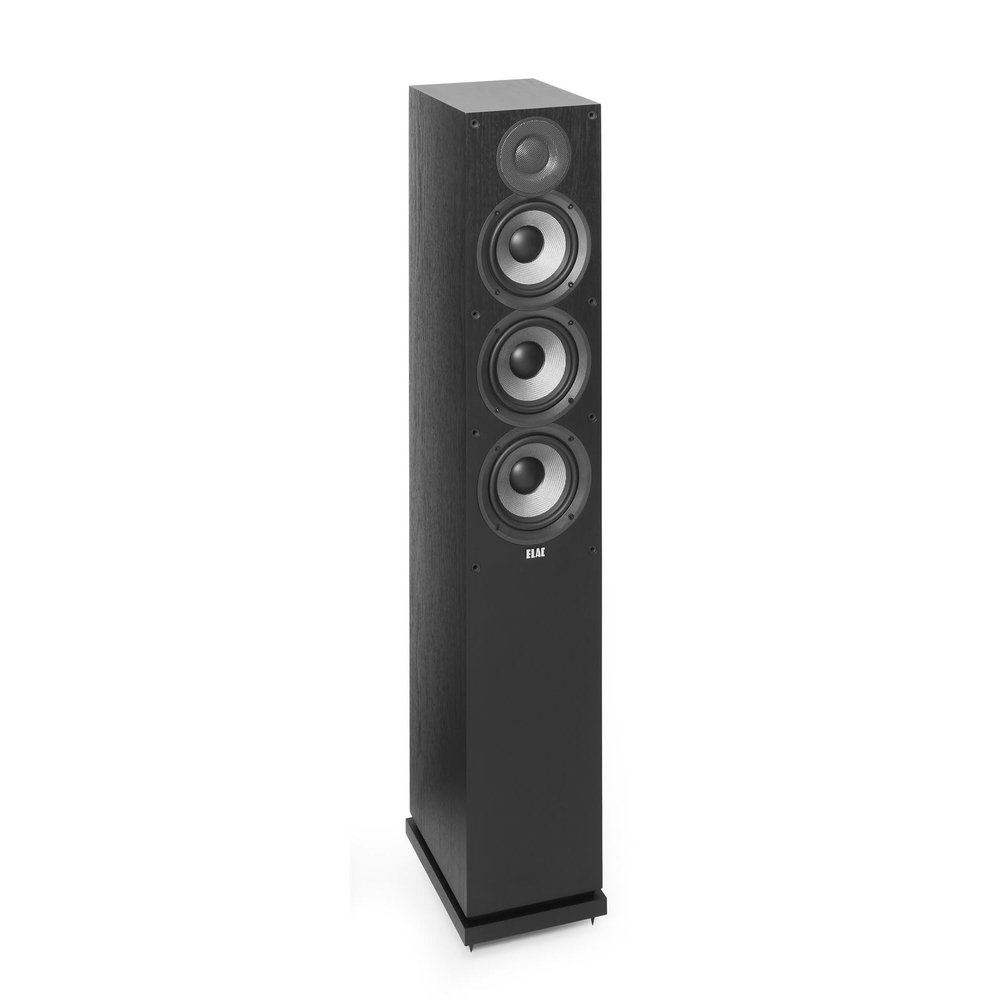 ELAC Debut 2.0 F5.2 Floorstanding Speaker, Black (Each) - 1 Cloth Dome Tweeter & Triple 5.25 Aramid Fiber Woofers - 3-Way Bass Reflex - Up to 35,000 Hz Response