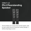 ELAC Debut 2.0 F5.2 Floorstanding Speaker, Black (Each) - 1 Cloth Dome Tweeter & Triple 5.25 Aramid Fiber Woofers - 3-Way Bass Reflex - Up to 35,000 Hz Response view 2