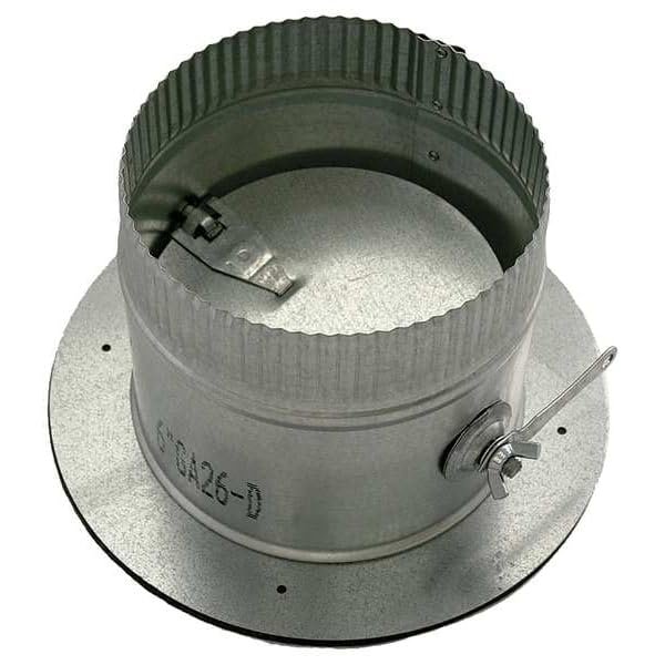 Greenseam Collar W/Damper, 8 in Duct Dia, Galvanized Steel, 24 GA, 10 in W x GR6POCR8GA24D - 1 Each