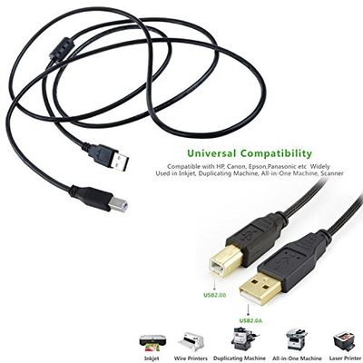 Accessory USA 6ft USB Cable Cord for HP Envy 100 110 120 4500 5530 5640 5660 7640 Printer