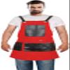 Forgica Professional Cotton Apron Hair Cutting Hairdressing Barber Apron Chef Apron for Men Women (Red) view 2