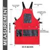Forgica Professional Cotton Apron Hair Cutting Hairdressing Barber Apron Chef Apron for Men Women (Red) view 3