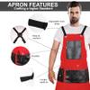 Forgica Professional Cotton Apron Hair Cutting Hairdressing Barber Apron Chef Apron for Men Women (Red) view 4