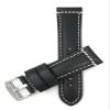 22mm Smartwatch Band Strap fits Motorola 360 (46mm Case), S3 Classic, Fossil Q & Many More, Leather, Black Stainless Steal Buckle view 3