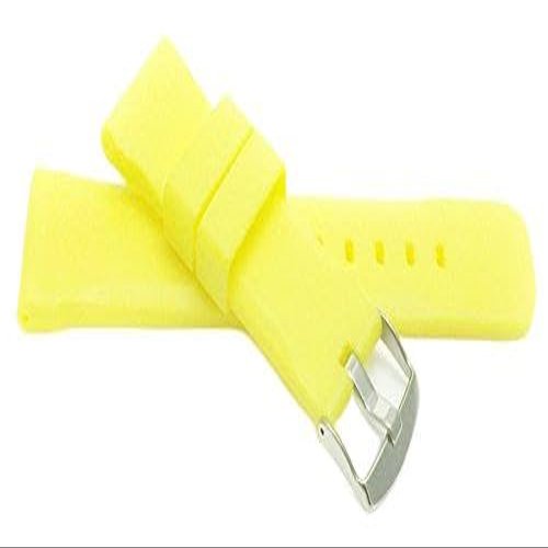 20mm Yellow Silicone Smartwatch Band Strap fits Motorola 360 (42mm Case) & Skagen Hagen, with Stainless Steel Buckle