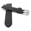 20mm Black Alligator Style Smartwatch Band Strap fits Motorola 360 (42mm Case) & Many More, Leather, Stainless Steel Buckle view 2