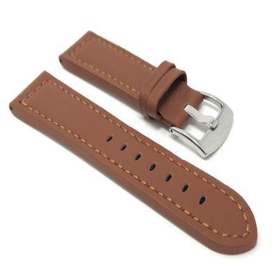 22mm Tan Smartwatch Band Strap fits Motorola 360 (46mm Case), S3 Classic & Many More, Leather, Racer with Stitching