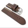 22mm Smartwatch Band Strap fits Motorola 360 (46mm Case), S3 Classic, Fossil Q & Many More, Thick, Leather, Brown Yellow Stitch view 1