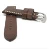 22mm Smartwatch Band Strap fits Motorola 360 (46mm Case), S3 Classic, Fossil Q & Many More, Thick, Leather, Brown Yellow Stitch view 2