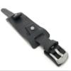 20mm Black Smartwatch Band Strap fits Motorola 360 (42mm Case) & Many More, Leather, Biker Style, Rectangular Shape view 1