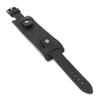 20mm Black Smartwatch Band Strap fits Motorola 360 (42mm Case) & Many More, Leather, Biker Style, Rectangular Shape view 4